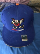 Vintage Denver Nuggets Reebok Hardwood Classics Hat Cap Blue Fitted Size 7 1/4