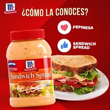 Pepinesa 30.3 oz  Sandwich Spread Mccormick exp 01 14 2026