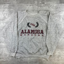 Vintage Hanes Alamosa Maroons Sweatshirt Gray Raglan USA Made Mens Large 42-44