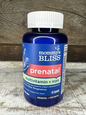 Mommy's Bliss Prenatal Multivitamin + Iron 45 Ct With Probiotics Exp 03/26