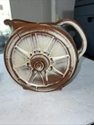 Vtg Frankoma Pottery Wagon Wheel Large Pitcher 94D Prairie Tan Color Western