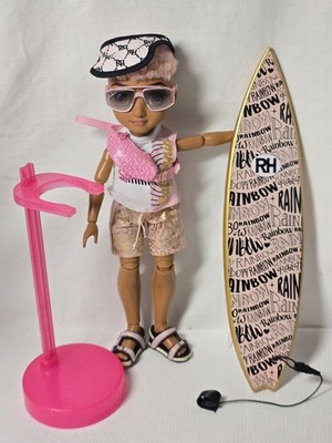 Rainbow High Pacific Coast FINN ROSADO Boy Surfer Fashion Doll, Complete.