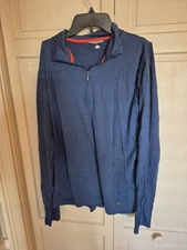 Smartwool Men’s Large Merino Wool Pullover Quarter Zip Sweater Blue