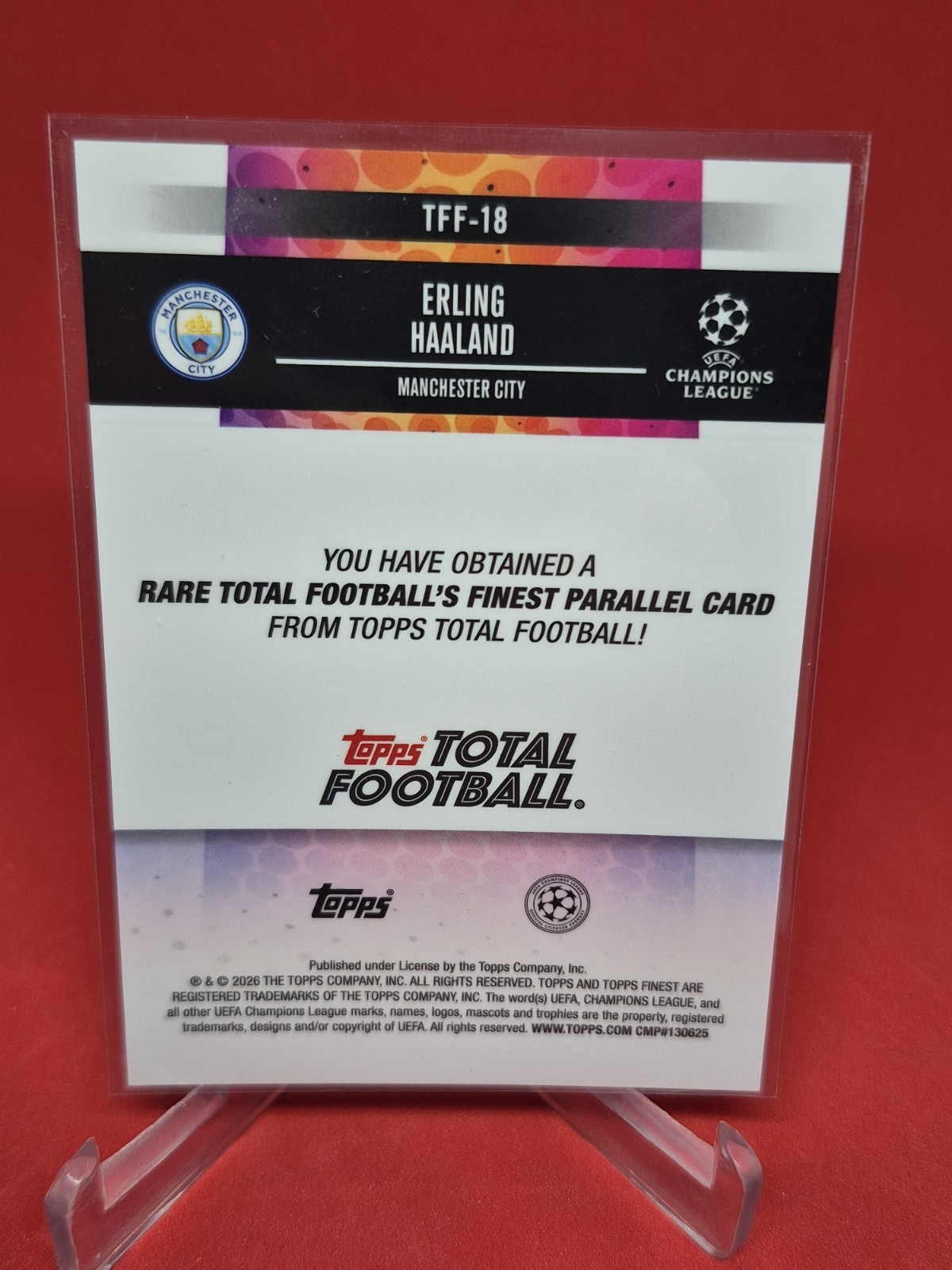 2025-26 Topps Finest Erling Haaland 12/25 Total Football Insert Manchester City view 3