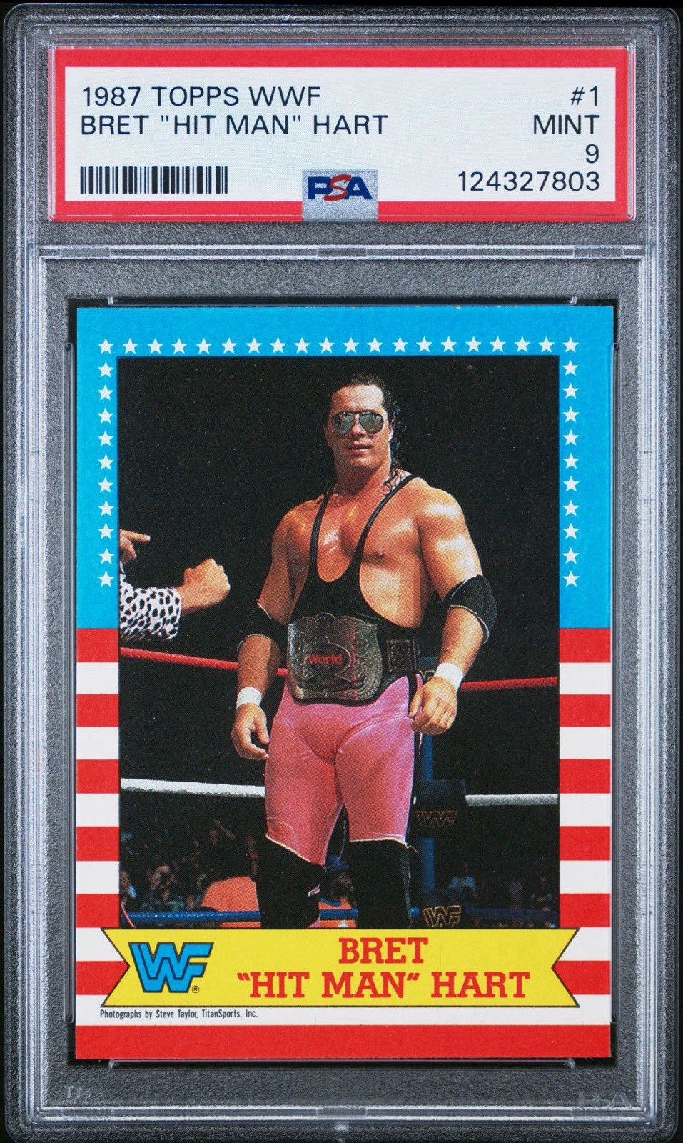 Bret Hart Rookie Card PSA 9 Mint  #1 Topps 1987 WWF WWE Sharp & Clean **RARE**