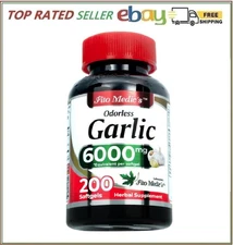 Garlic Pills 6000 mg Equivalent 200 softgels Organic Garlic 200 Softgels Garlic