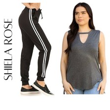 SHIELA ROSE Track Pants/Joggers  Side Lace Tank Top, L, NWOT 