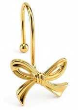 Gold Shower Curtain Hooks, 12 Pack Bow Shower Curtain Rings, Decorative Metal...