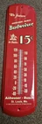 Vintage 2001 Anheuser Busch Budweiser Beer Metal Thermometer EXCELLENT CONDITION