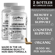 Mushroom Complex Supplement 2 Pack  10 Mushrooms Lions Mane Reishi Pills