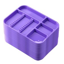 Dental Plastic Purple Color Separate Standard Plate Drilled Holes Divided Tray