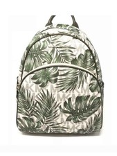 Michael Kors White Backpack with Green Leaf P...