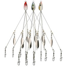 3 Pcs 8.5 in 0.6 Oz Alabama Rigs, 5 Arm Umbrella Rig Swimbait with 4 Willow L...