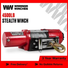Stealth 4,500lb 12v Electric Winch - Steel Rope for Car Trailer ATV UTV
