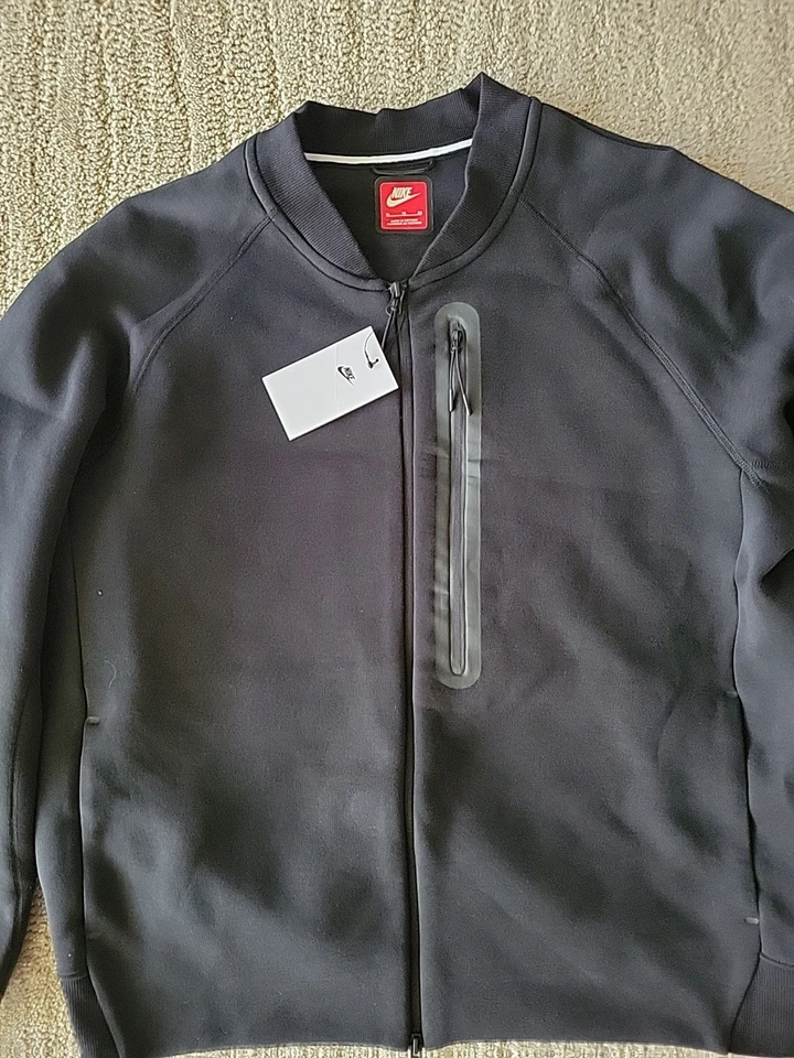 Chaqueta de bombardero Nike Sportswear Tech polar para hombre XL NUEVA CON ETIQUETAS $150 FB8008-010 cremallera completa Foto 2 de 4