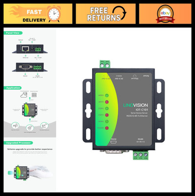 Dual Port Serial Server RS485 RS232 to Ethernet Converter Modbus RTU TCP RJ45