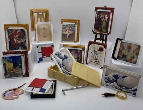 🖼️ New! Mini Brands MASTERPIECES ~ Lot Of 12~ Common Paintings + Accessories