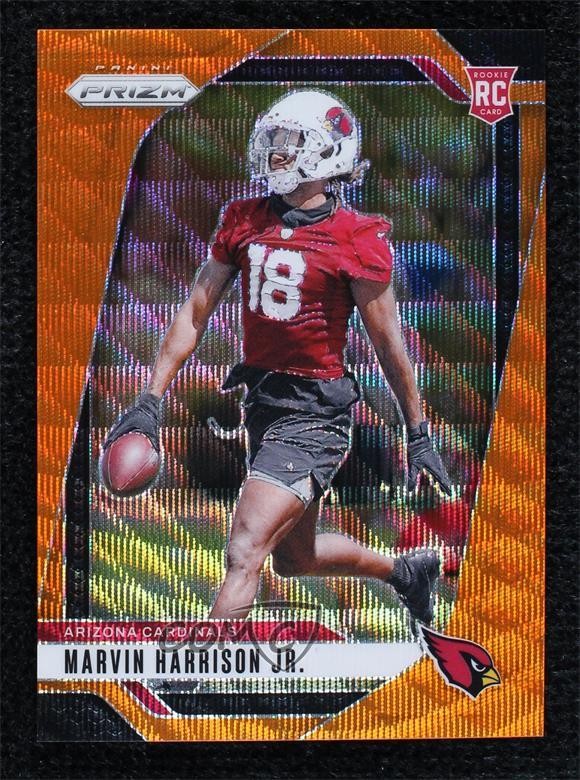 2024 Panini Prizm Rookies Orange Wave 10/60 Marvin Harrison Jr #375 Rookie RC