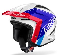 AIROH TRR2 TRIALS BIKE OPEN FACE HELMET. GREAT QUALITY.  BLUE / RED. ALL SIZES