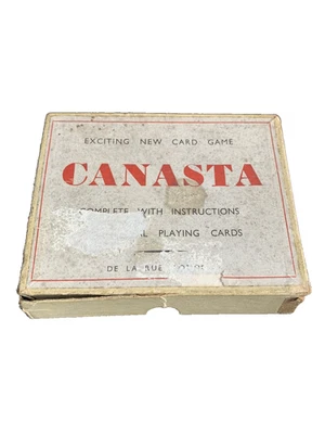 Canasta Card Game Set Boxed Vintage complete cards in very good con+ instruction - Image 1 of 4