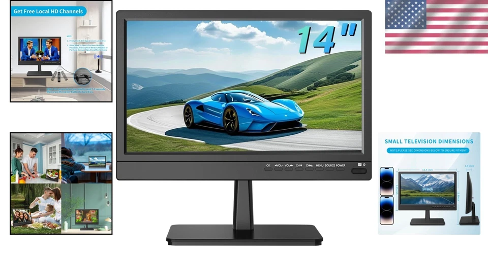 14-Inch Portable TV with Multi-Device Connectivity - Perfect for Home & Travel - Image 2 of 4