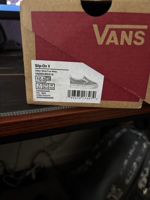 VANS Toddler Kids Shoes Size 10 Glitter Silver Slip On Sneakers