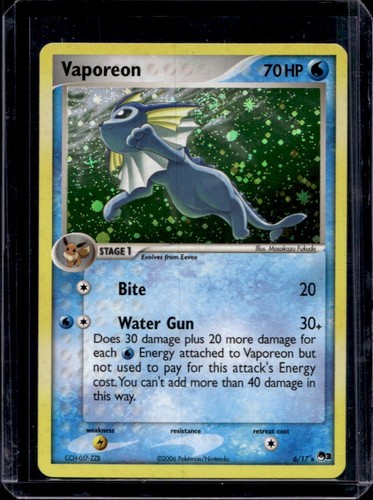 2006 Pokemon POP Series 3 Vaporeon Holo #6/17