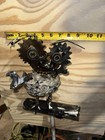 Handmade Welded Metal Owl Figurine, Gear & Chain Parts, Black/Silver 10 in — photo 2