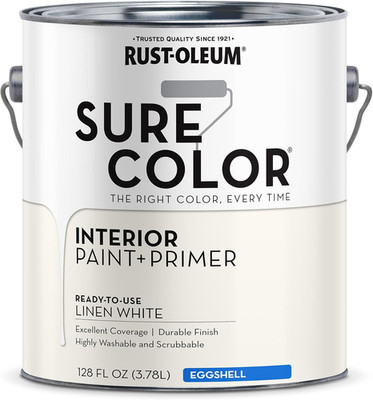 Sure Color Eggshell Interior Wall Paint + Primer   Popular Low-Luster Finish for