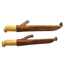 Lot of 2 Rapala J. Marttiini Finland Fishing Fish Filet Knives & Leather Sheaths