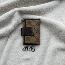 Gucci Beige Monogram Key Case Holder - Authentic