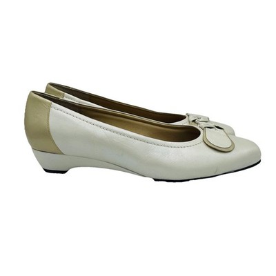 Ros Hommerson Shoes Womens Size 10 Wide White Leather Slip On Comfort Loafers