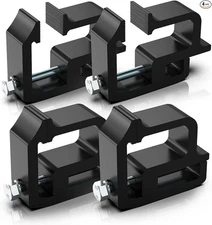 Truck Topper Clamps - 4 Pack Mounting Clamps for Truck Bed and Canopy Black