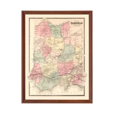 Old Map of Fairfield, CT 1867 - Vintage Fairfield Connecticu
