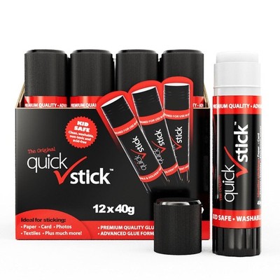 12 Pack Glue Sticks 40g Strong Adhesive Washable Non-Toxic School Craft Supplies