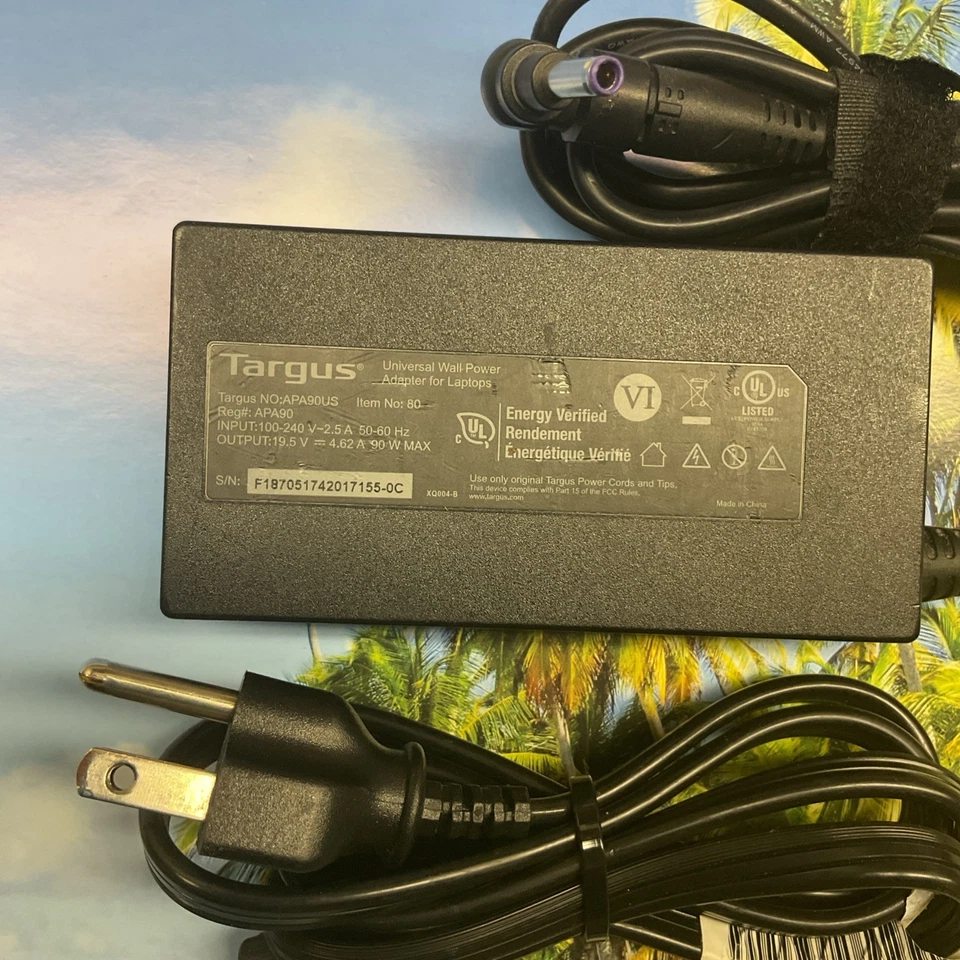 Adaptador de CA DC Targus 90W genuino fuente de alimentación 19,5 V APA90US 4,62A Foto 2 de 4