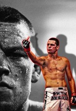 Nate Diaz MMA Fighter Combat Sports Black White Portrait Poster