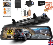 WOLFBOX G900Pro 12MP WiFi Touch Screen Rear View Mirror Dash Cam Smart Mirror