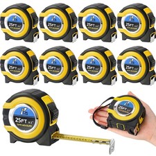 Youyole 10 Pack Tape Measure 25ft Steel Retractable Measurement Ruler Yellow