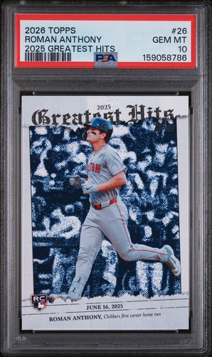2026 Topps Series 1 - 2025 Greatest Hits Roman Anthony #GH-26 (RC) Rookie PSA 10