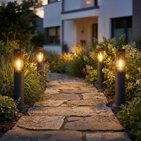 AußEnlampe Stehleuchte Sockelleuchte E27 Edelstahl Rauch Anthrazit Wegelampe 4X
