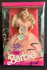 Vintage 1991 Birthday Surprise Barbie Doll Mattel Blonde Pink Dress #3679 NRFB