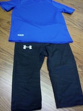 Under Armour Black Pants/XS  Starter Royal Blue Short Sleeve Top/XS