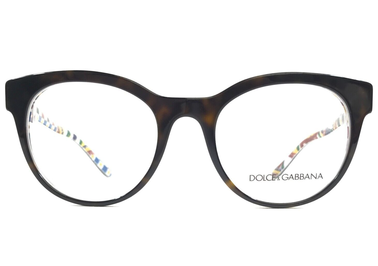 Dolce & Gabbana Eyeglasses Frames DG3334 3217 Havana on White Barrow 52-20-145