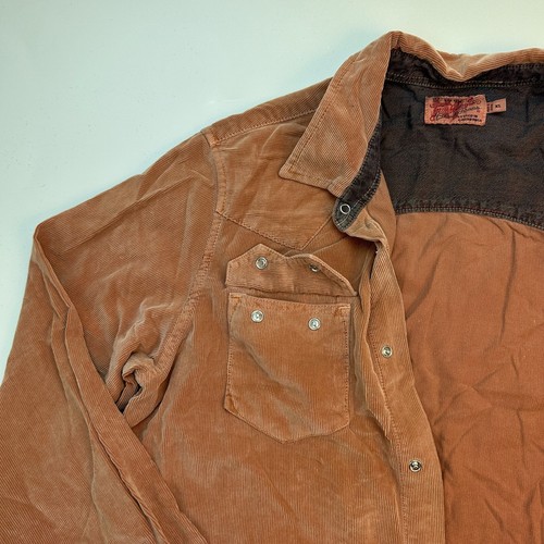 True Religion Styled in California Cotton Men's Corduroy Shirt Size XL Rust New - Picture 5 of 13