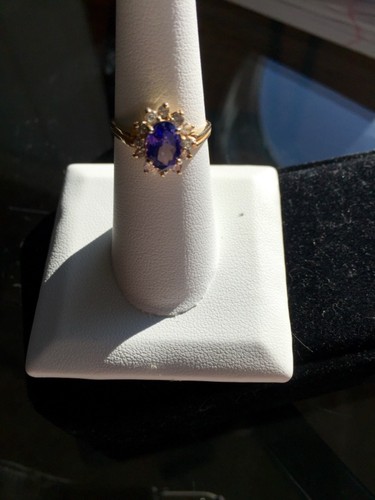Tanzanite &12 Round Diamonds Appraised  GIA Cert. Engagement  * Anniversary Ring - Picture 7 of 12