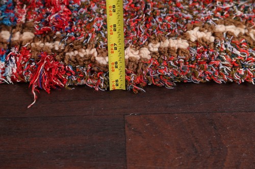 Thick-Plush Handmade Vintage Modern Moroccan Geometric Oriental Runner Rug 3'x8' - Picture 16 of 17
