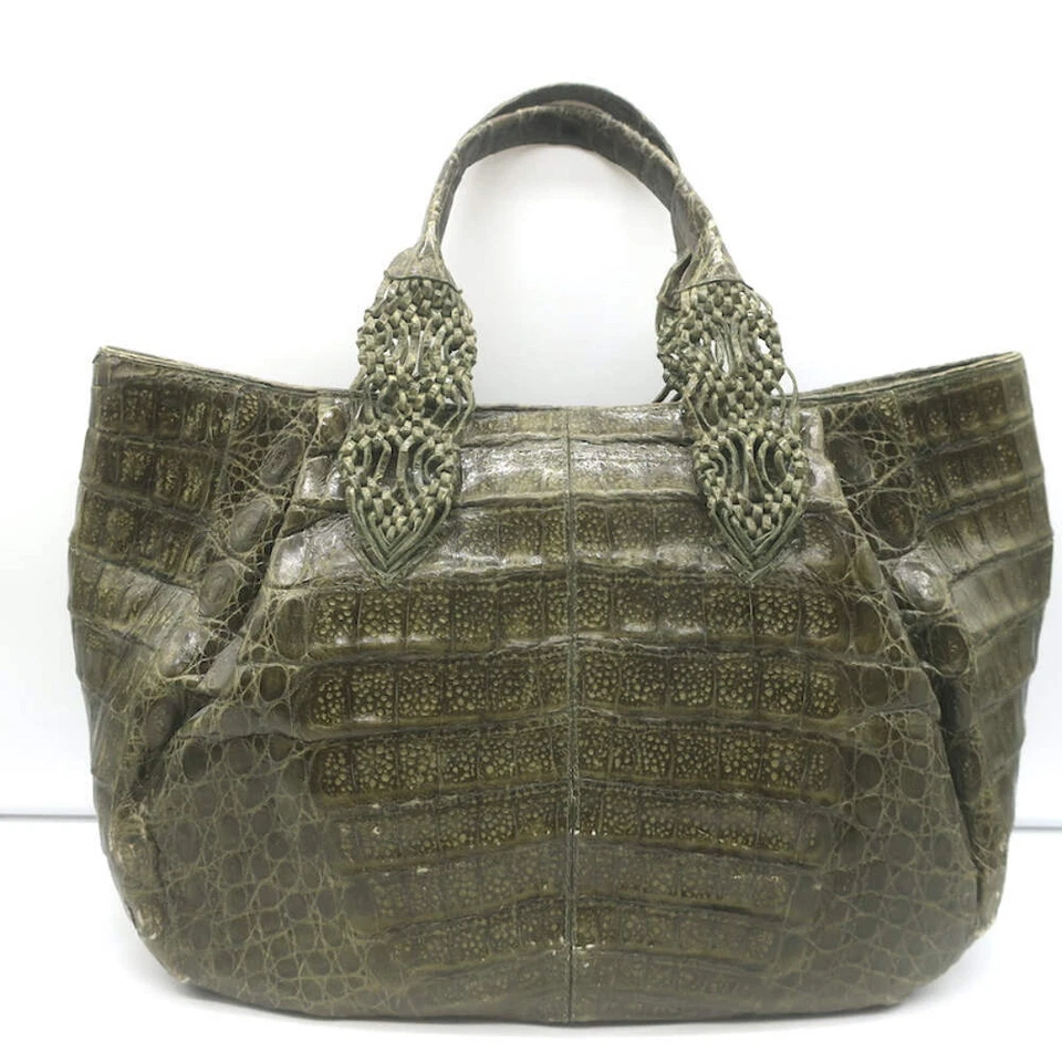 Bolso de Hombro Nancy Gonzalez Cocodrilo Mediano Verde Oliva Foto 2 de 4
