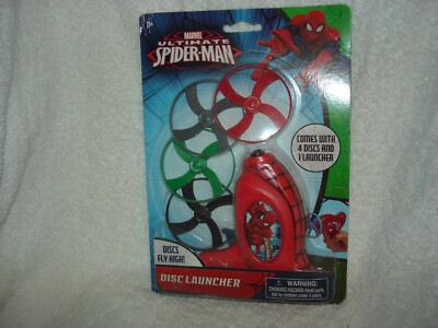 MARVEL ULTIMATE SPIDER-MAN  5 PIECE DISC LAUNCHER  SET: AGE 3+: NEW IN PACKAGE