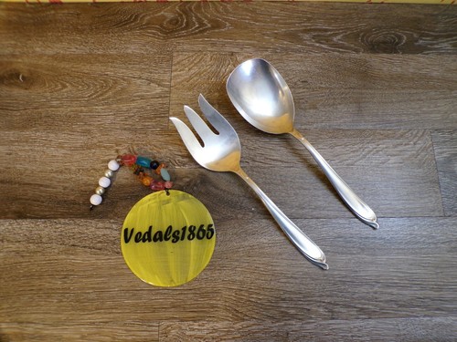 INTERNATIONAL Deep Silver HAPPY ANNIVERSARY Casserole Solid Serving Spoon & Fork - 第 1/8 張圖片